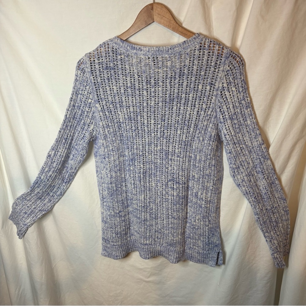 NWT Talbots Open Stitch Pale Blue/Periwinkle Size Medium Sweater - Picture 7 of 10